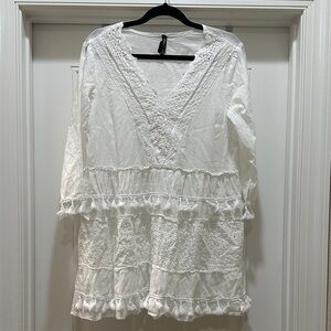 NWOT Tassel White Lace Swim Coverup by Me 2 Magic